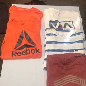 To Reebok extra large shirts and three RVCA T-shir